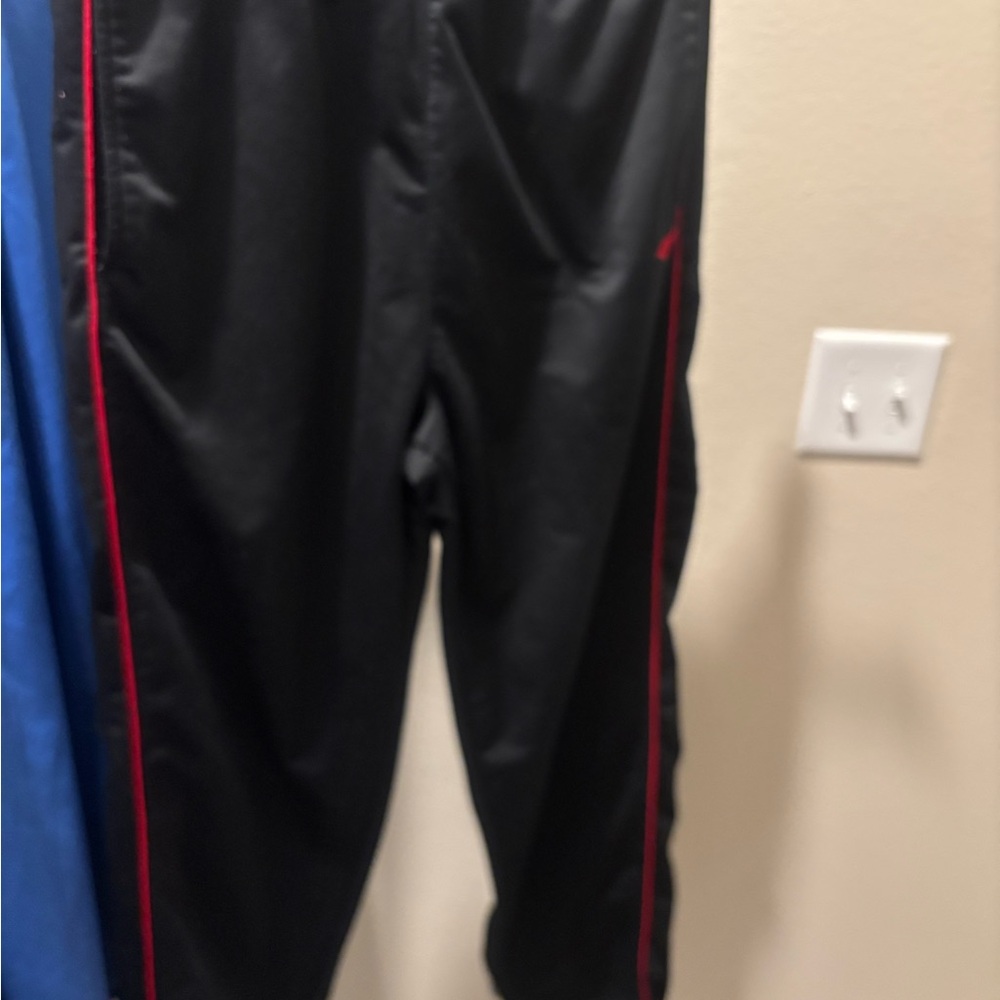 Men's Black Pants with Red Accents